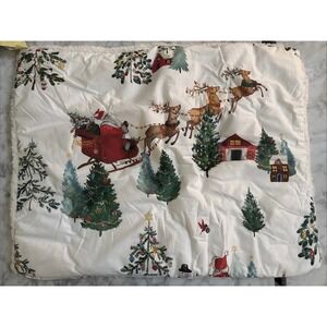 NEW Pottery Barn Santa In The Country Sherpa Backed STANDARD Sham Christmas